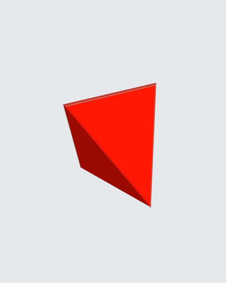 Caja tetraédrica tipo berlingot en rojo
